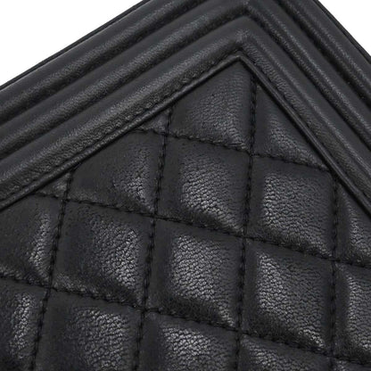 Boy Chanel 2017 Black Lambskin Medium Chain Shoulder Bag
