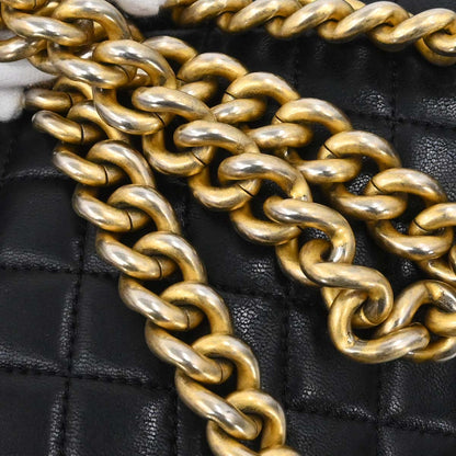 Boy Chanel 2017 Black Lambskin Medium Chain Shoulder Bag