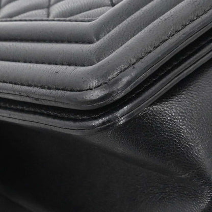 Boy Chanel 2017 Black Lambskin Medium Chain Shoulder Bag