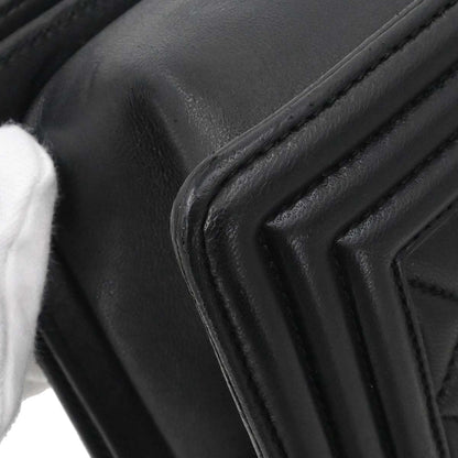 Boy Chanel 2017 Black Lambskin Medium Chain Shoulder Bag