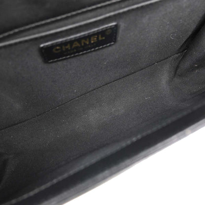 Boy Chanel 2017 Black Lambskin Medium Chain Shoulder Bag
