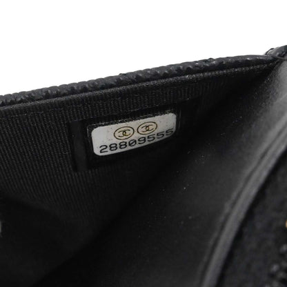 Chanel 2019 Black Caviar Skin CC Filigree WOC Wallet on Chain Bag