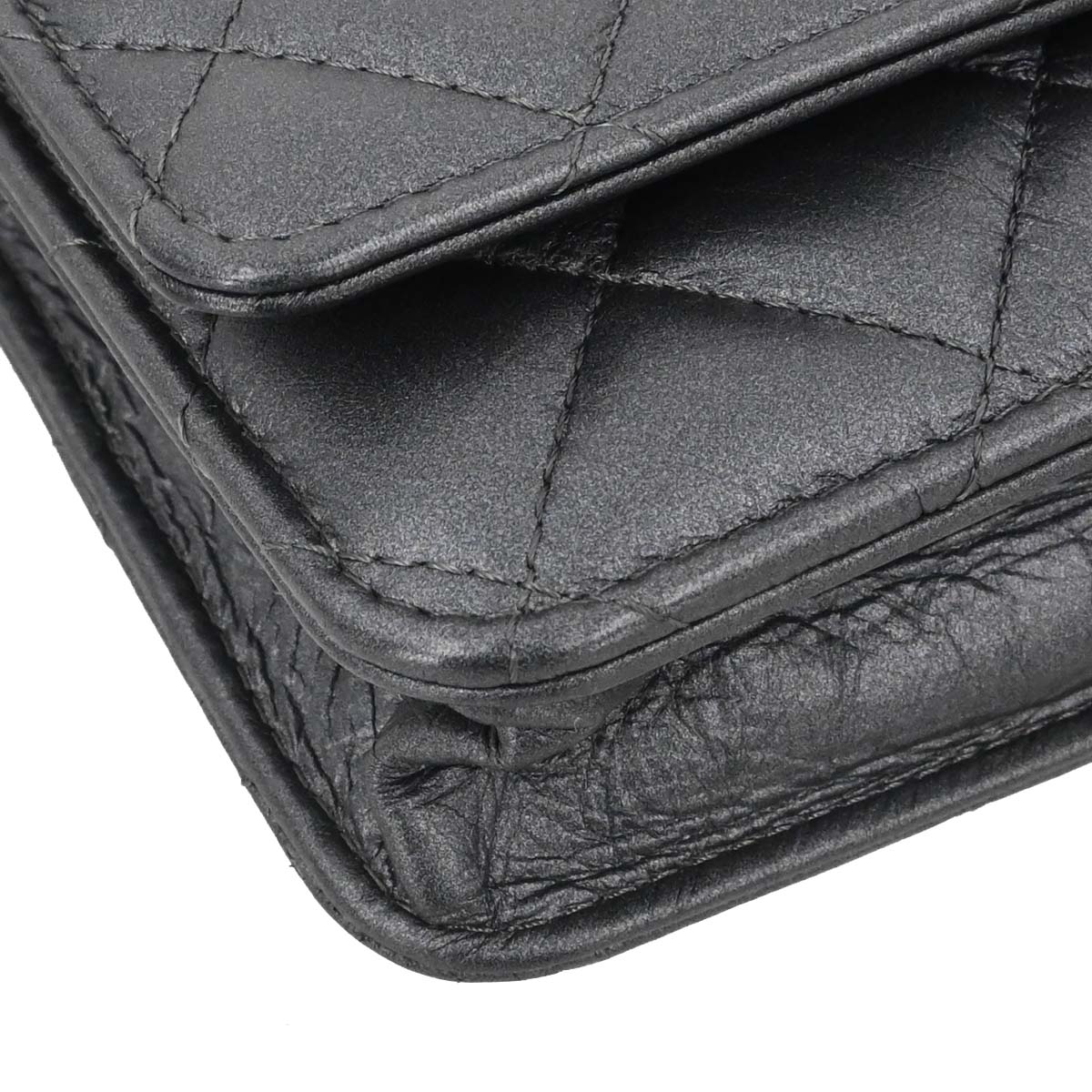 Chanel Gray Lambskin Classic WOC Wallet on Chain Bag