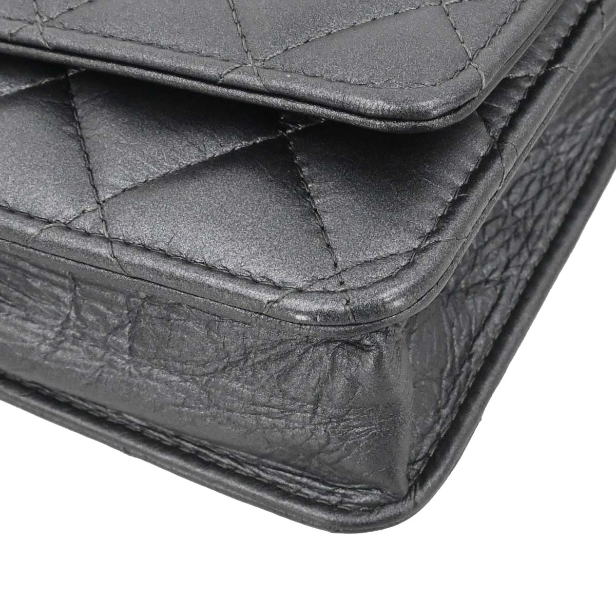 Chanel Gray Lambskin Classic WOC Wallet on Chain Bag