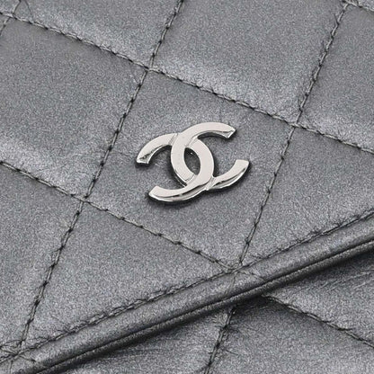Chanel Gray Lambskin Classic WOC Wallet on Chain Bag