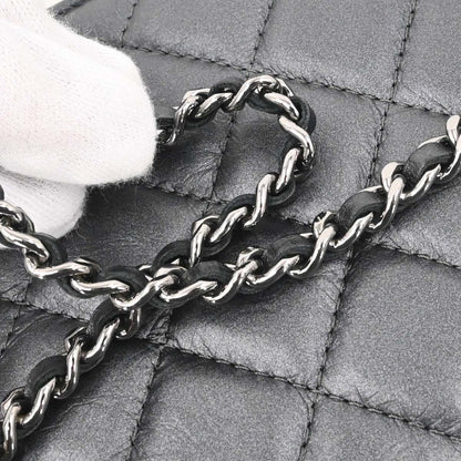 Chanel Gray Lambskin Classic WOC Wallet on Chain Bag