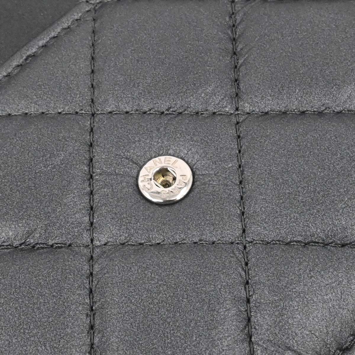 Chanel Gray Lambskin Classic WOC Wallet on Chain Bag