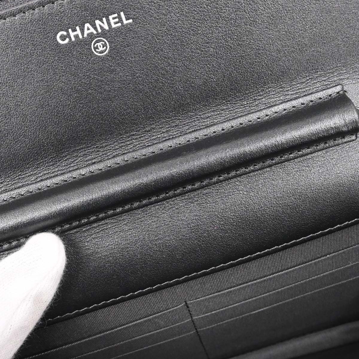 Chanel Gray Lambskin Classic WOC Wallet on Chain Bag