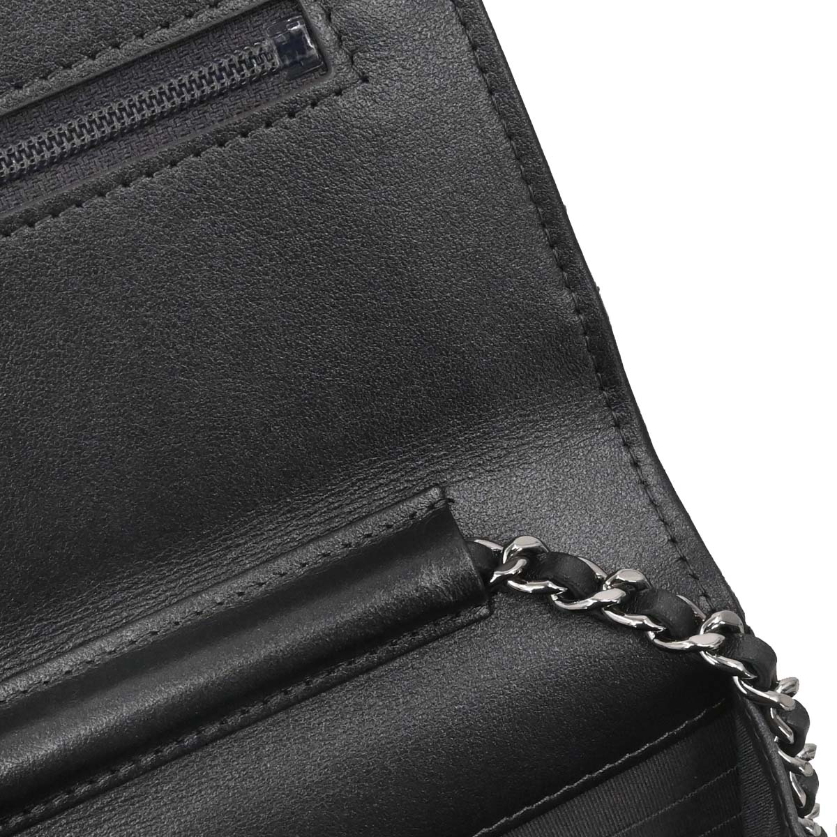 Chanel Gray Lambskin Classic WOC Wallet on Chain Bag