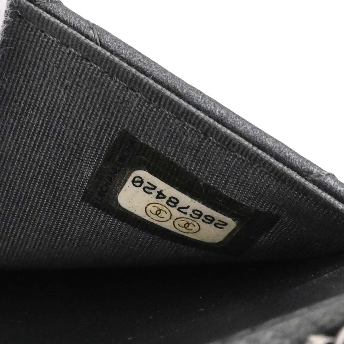 Chanel Gray Lambskin Classic WOC Wallet on Chain Bag