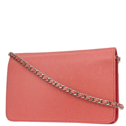 Chanel Pink Caviar Skin Timeless WOC Wallet on Chain Shoulder Bag
