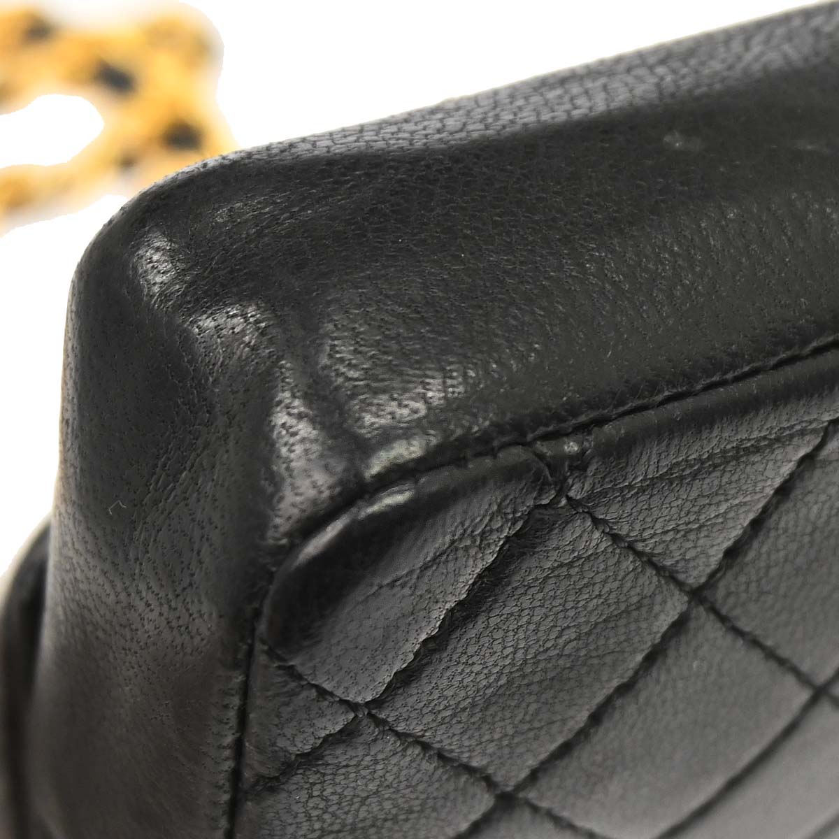 Chanel 1989-1991 Black Lambskin Micro Classic Flap Shoulder Bag Pochette