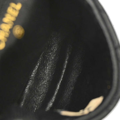 Chanel 1989-1991 Black Lambskin Micro Classic Flap Shoulder Bag Pochette