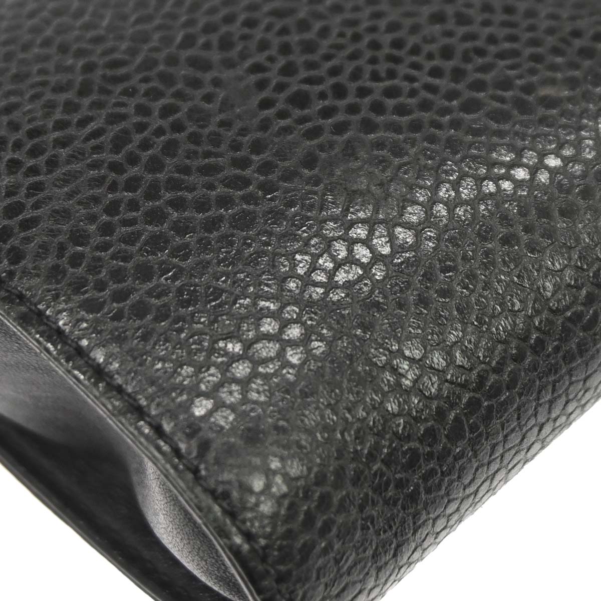 Chanel Black Caviar Skin Chain Shoulder Bag Pochette Phone Case