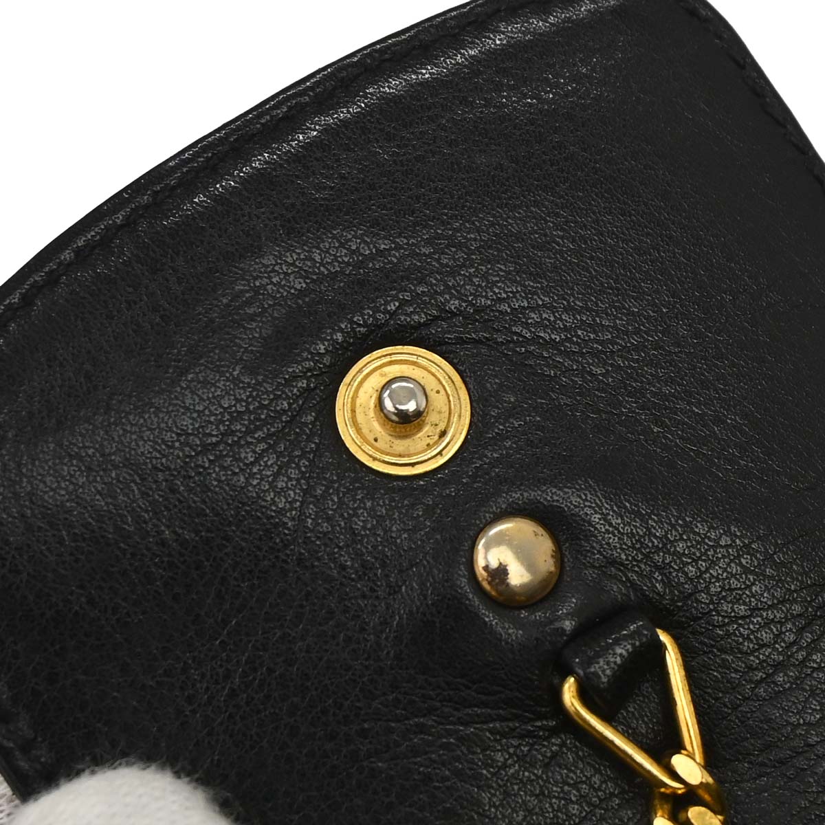 Chanel Black Caviar Skin Chain Shoulder Bag Pochette Phone Case