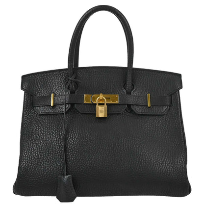 Hermes 1995 Black Fjord Birkin 30 Handbag