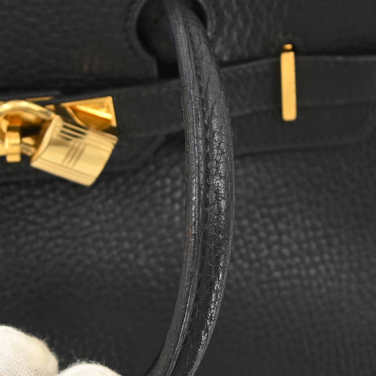 Hermes 1995 Black Fjord Birkin 30 Handbag