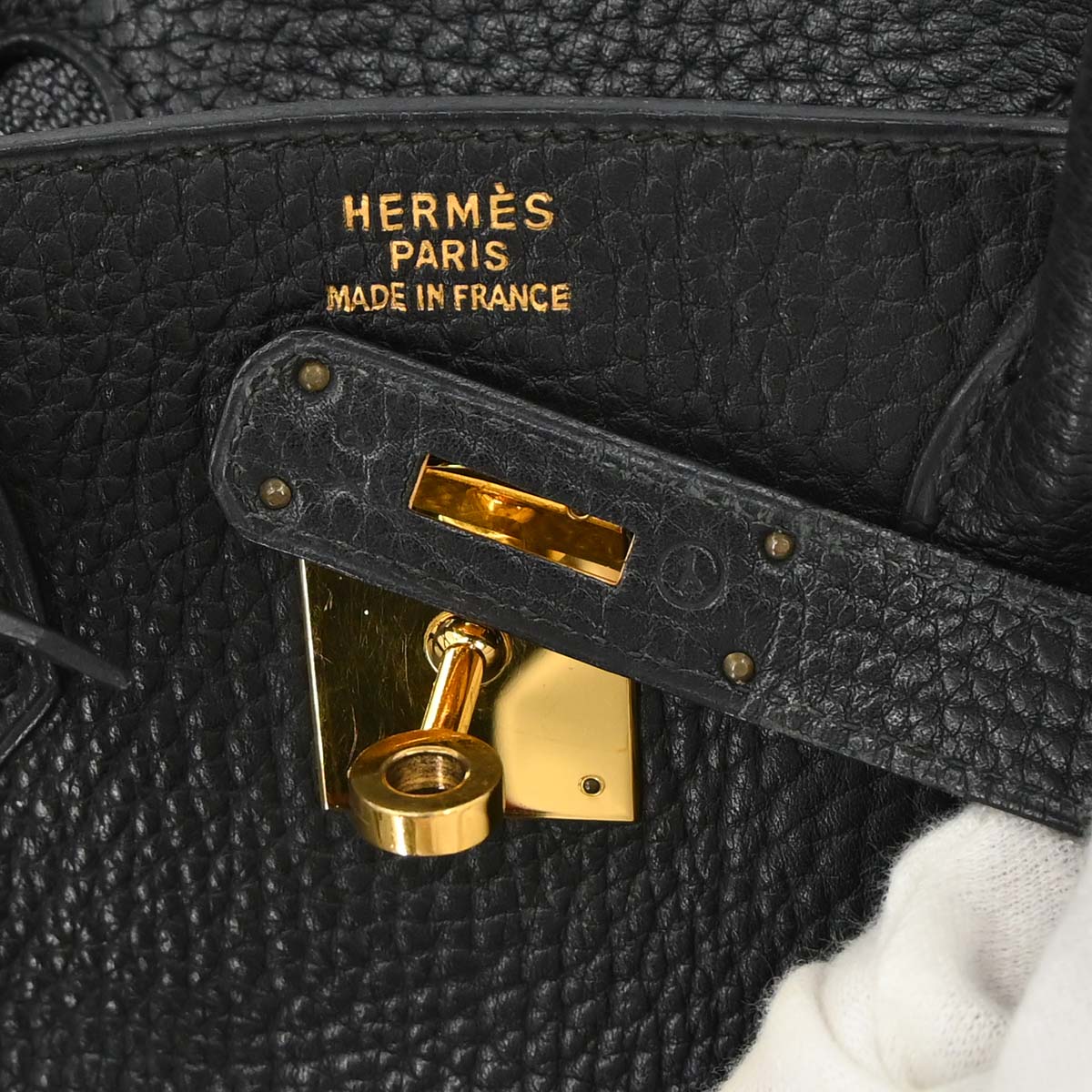 Hermes 1995 Black Fjord Birkin 30 Handbag