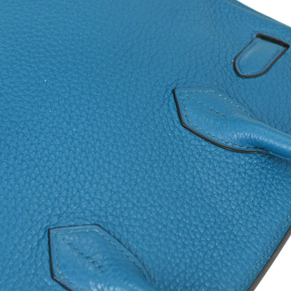 Hermes Blue Izmir Taurillon Clemence Birkin 30 Verso Handbag