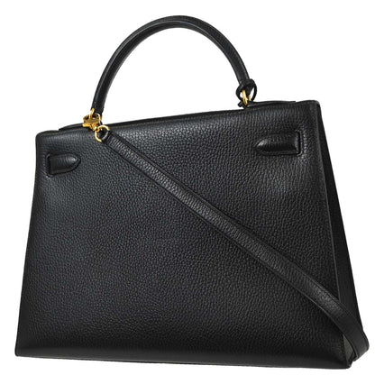 Hermes Black Ardennes Kelly 32 Sellier 2way Shoulder Handbag