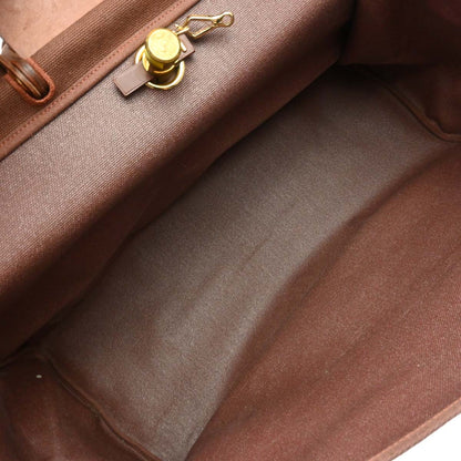 Hermes Brown Toile Officier H Herbag TGM 2 in 1 2way Shoulder Handbag