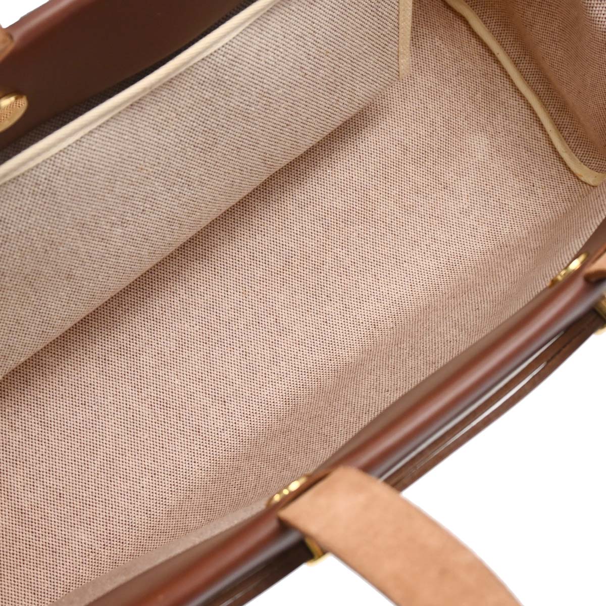 Hermes Beige Brown Toile H Officier Herbag Cabas MM 2 in 1 Handbag