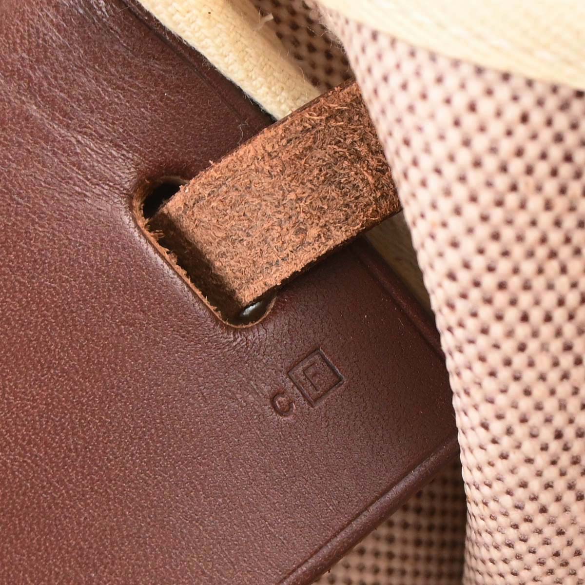 Hermes Beige Brown Toile H Officier Herbag Cabas MM 2 in 1 Handbag