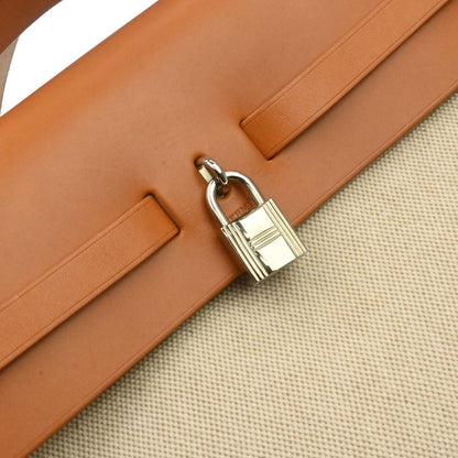 Hermes Beige Toile H Herbag MM 2 in 1 Shoulder Handbag