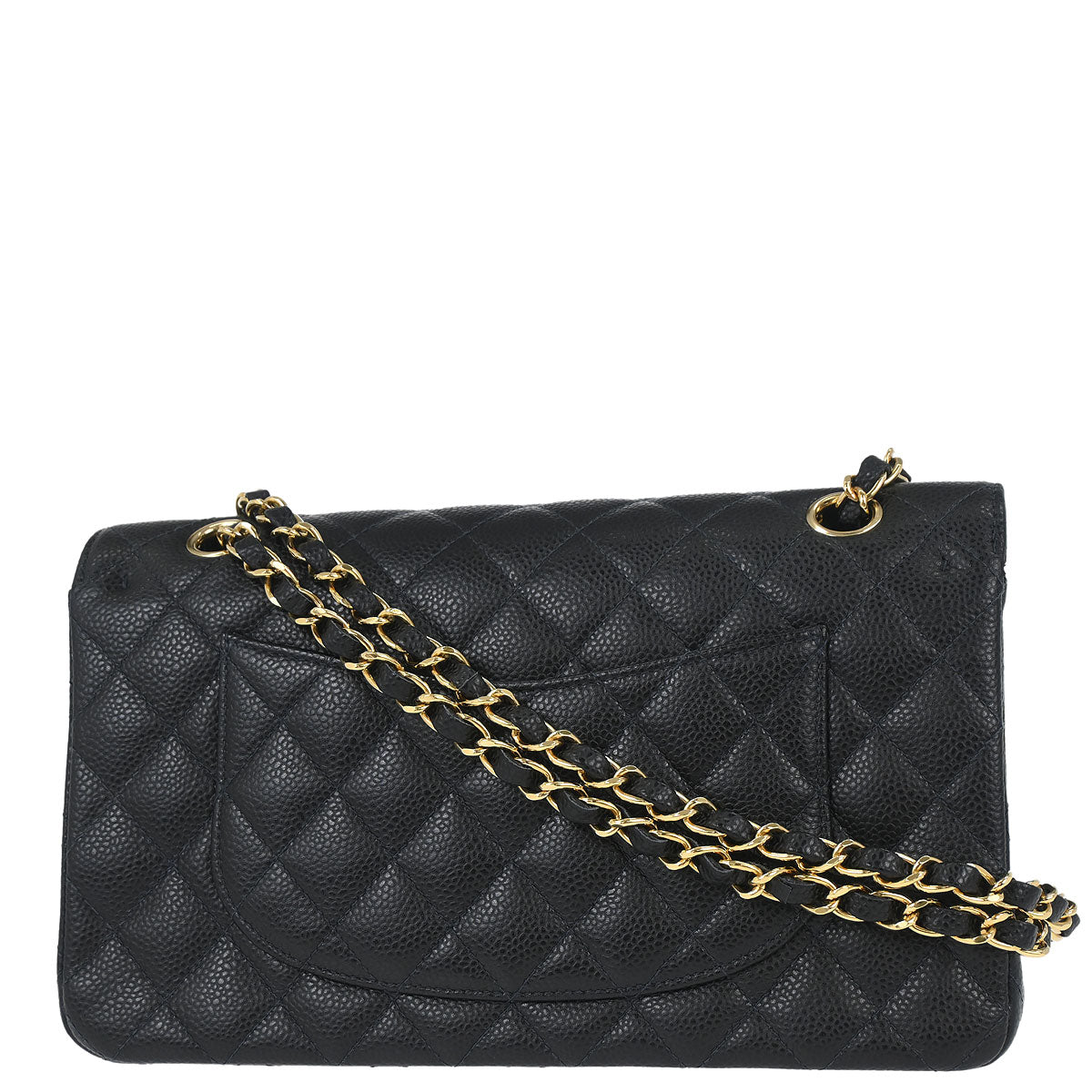 Chanel Black Caviar Skin Medium Classic Double Flap Shoulder Bag