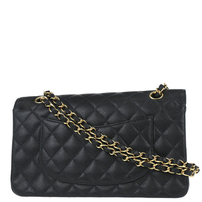 Chanel Black Caviar Skin Medium Classic Double Flap Shoulder Bag