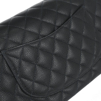 Chanel Black Caviar Skin Medium Classic Double Flap Shoulder Bag