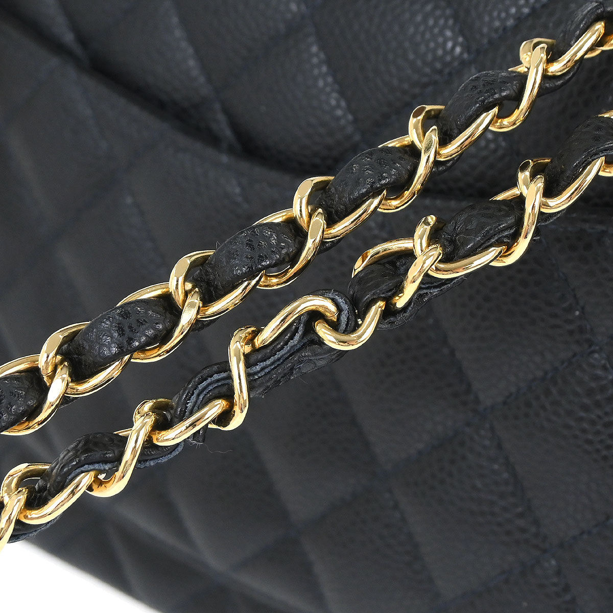 Chanel Black Caviar Skin Medium Classic Double Flap Shoulder Bag