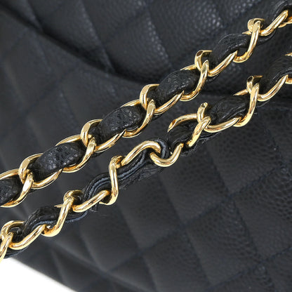 Chanel Black Caviar Skin Medium Classic Double Flap Shoulder Bag