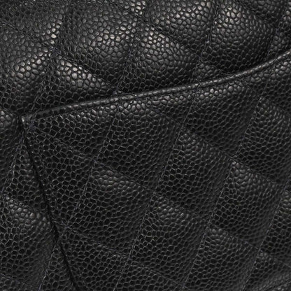 Chanel 2005-2006 Black Caviar Skin Medium Classic Double Flap Shoulder Bag
