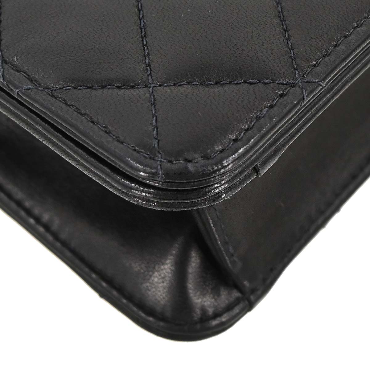 Chanel 2005-2006 Black Lambskin Turnlock Mini Full Flap Shoulder Bag