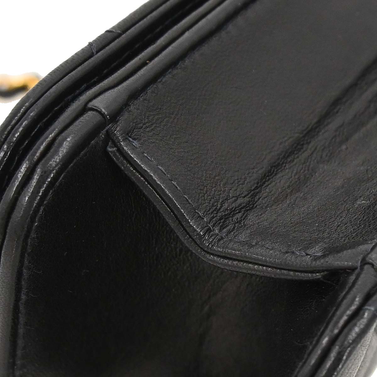Chanel 2005-2006 Black Lambskin Turnlock Mini Full Flap Shoulder Bag