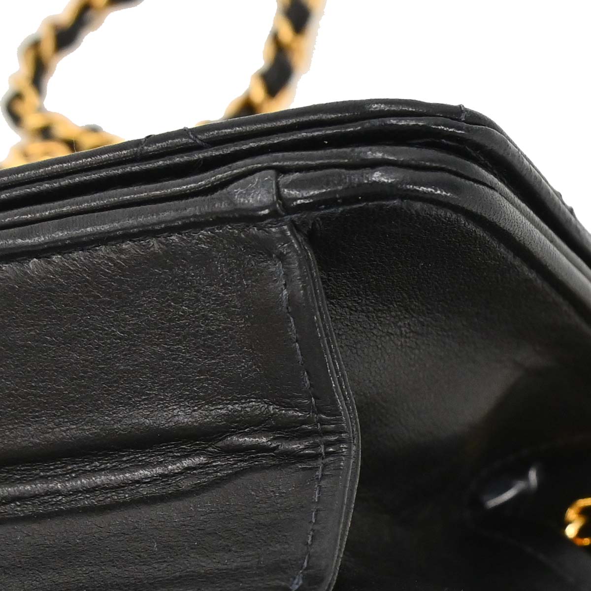 Chanel 2005-2006 Black Lambskin Turnlock Mini Full Flap Shoulder Bag