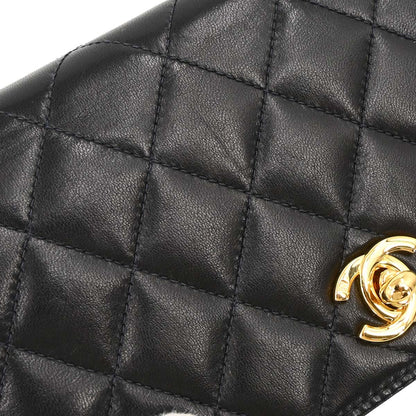 Chanel 2005-2006 Black Lambskin Turnlock Mini Full Flap Shoulder Bag