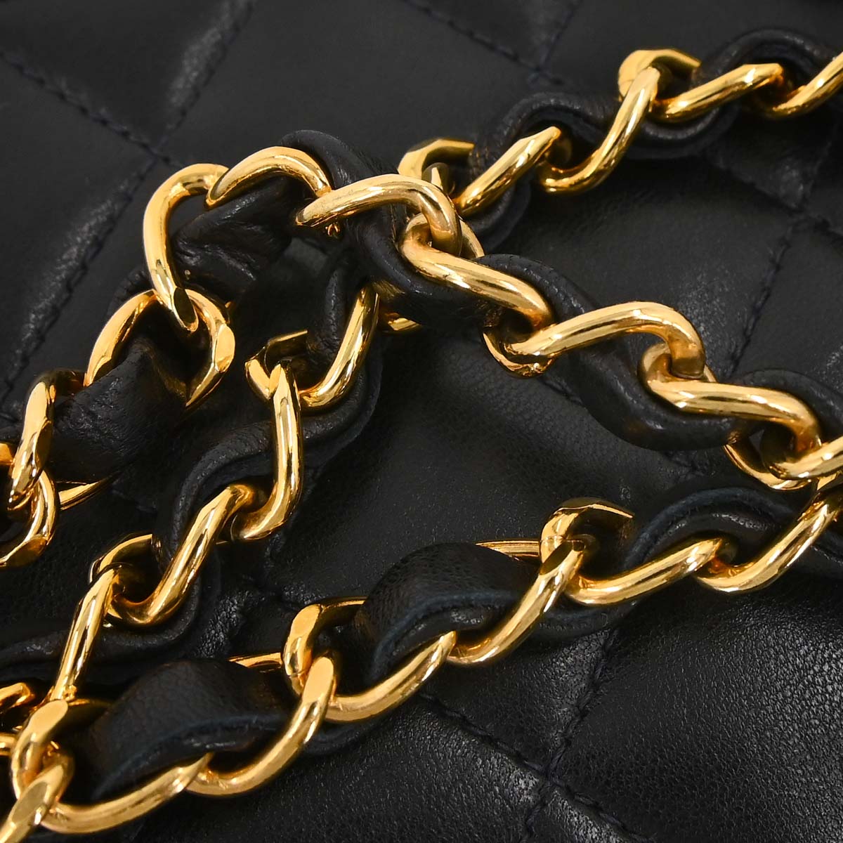 Chanel 2005-2006 Black Lambskin Turnlock Mini Full Flap Shoulder Bag