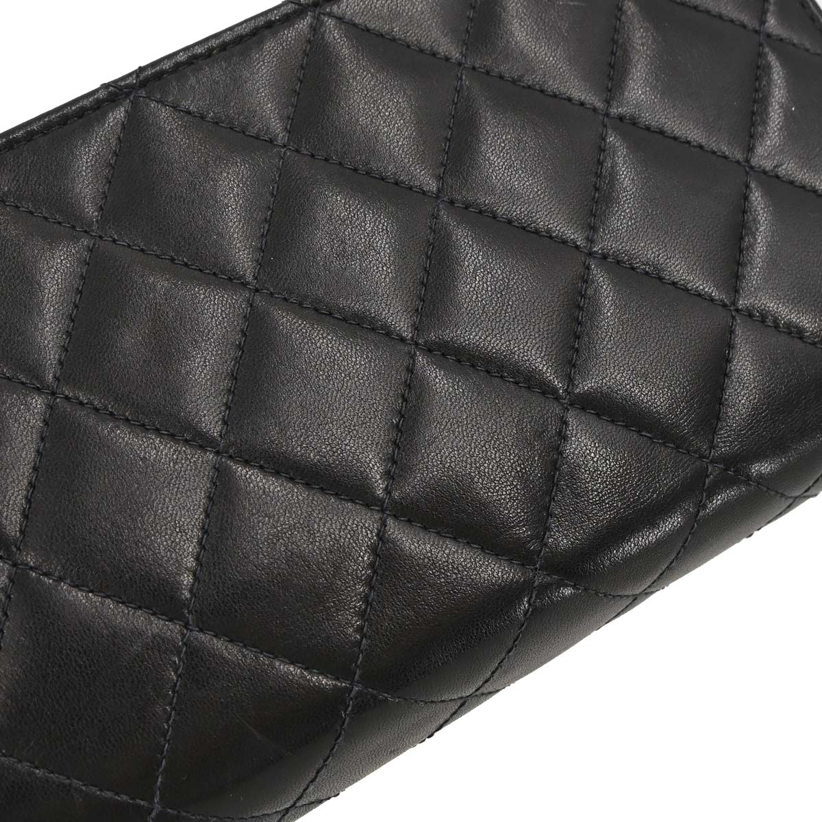 Chanel 2005-2006 Black Lambskin Turnlock Mini Full Flap Shoulder Bag