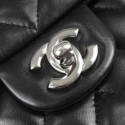 Chanel Black Lambskin East West Shoulder Bag
