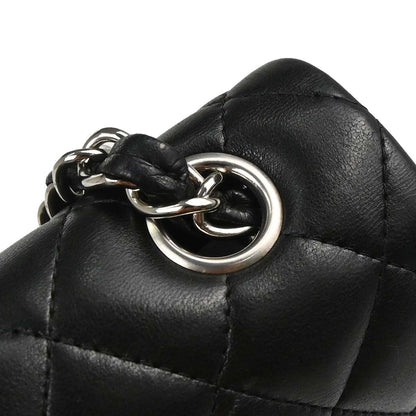 Chanel Black Lambskin East West Shoulder Bag