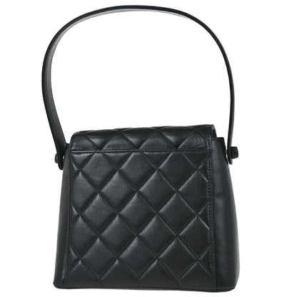 Chanel 1997-1999 Black Lambskin Straight Flap Handbag