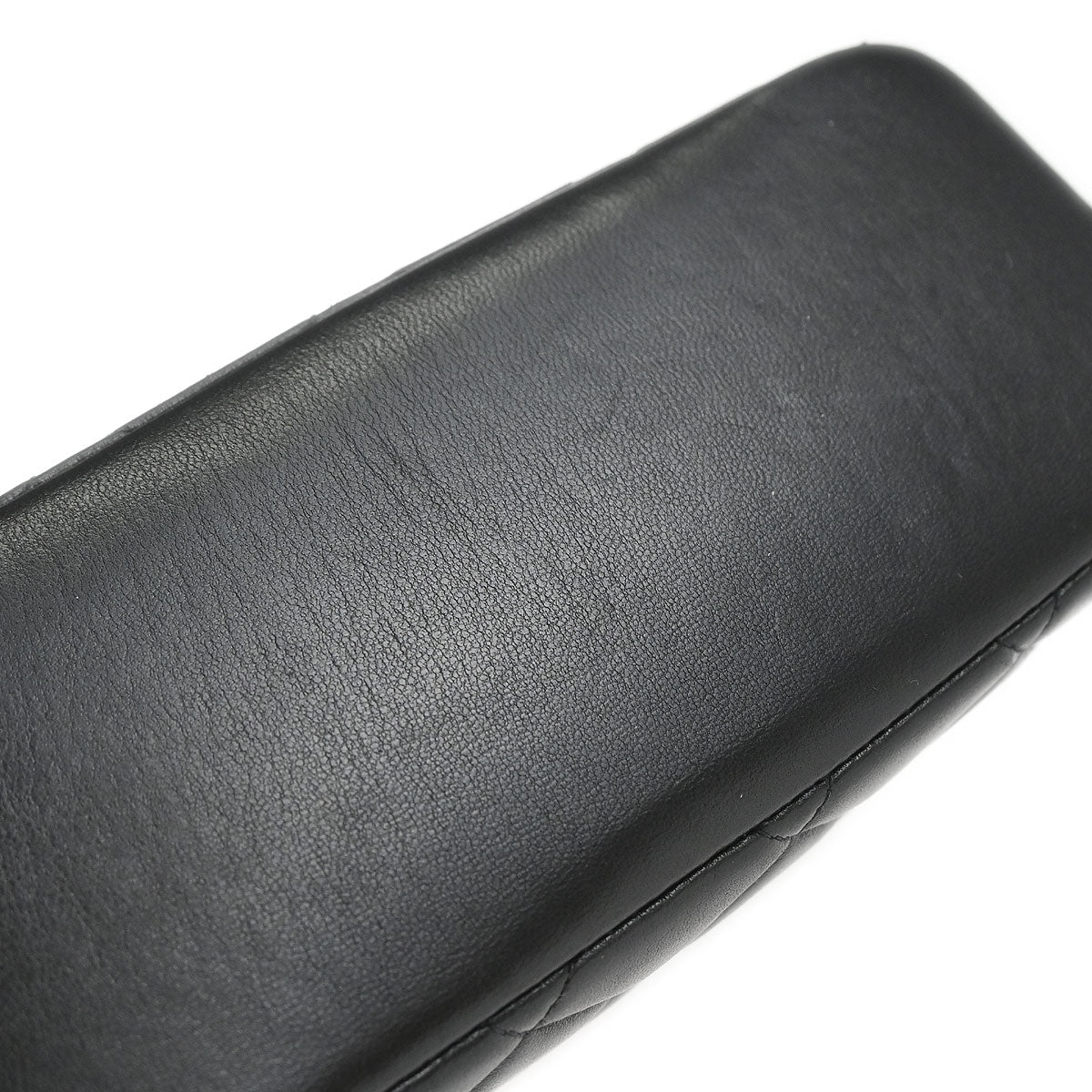 Chanel 1997-1999 Black Lambskin Straight Flap Handbag
