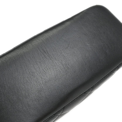 Chanel 1997-1999 Black Lambskin Straight Flap Handbag
