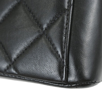 Chanel 1997-1999 Black Lambskin Straight Flap Handbag