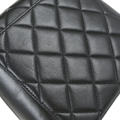Chanel 1997-1999 Black Lambskin Straight Flap Handbag