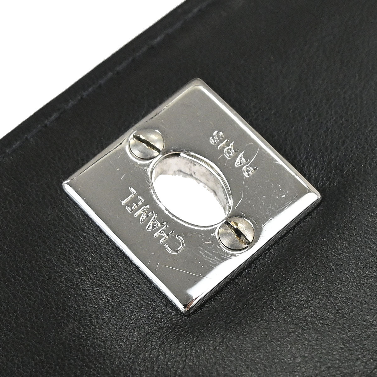 Chanel 1997-1999 Black Lambskin Straight Flap Handbag