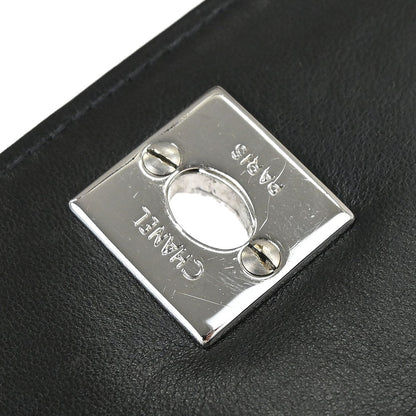 Chanel 1997-1999 Black Lambskin Straight Flap Handbag