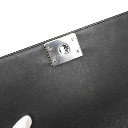 Boy Chanel 2018-2019 Black Lambskin Tweed Medium Shoulder Bag